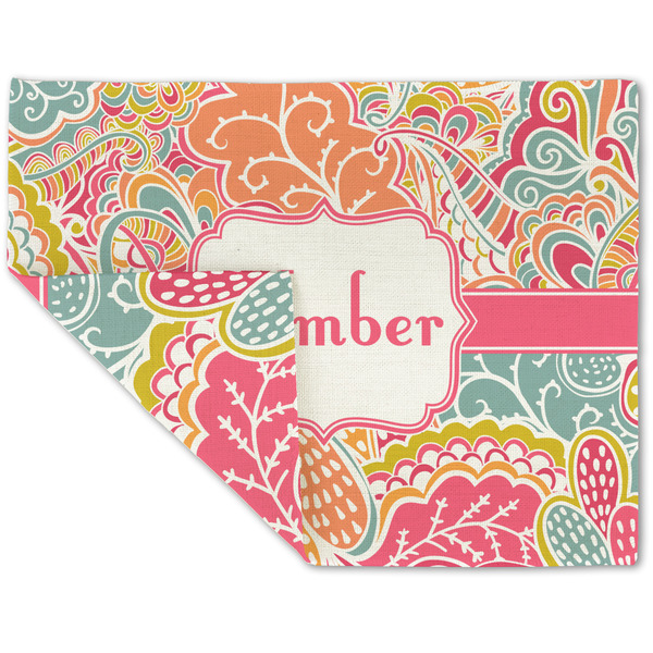 Abstract Foliage Linen Placemat - Folded Corner (double side)