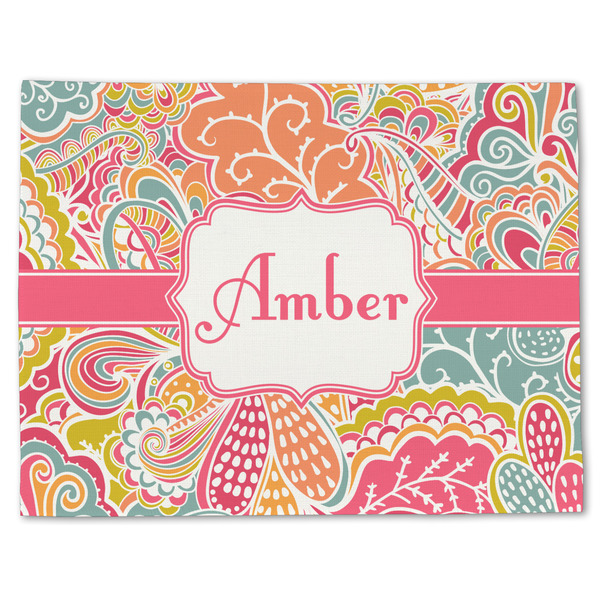 Abstract Foliage Linen Placemat - Front