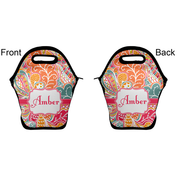 Abstract Foliage Lunch Bag - Front and Back