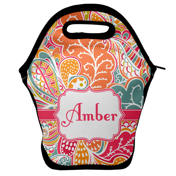 Custom Abstract Foliage Lunch Bag w/ Name or Text