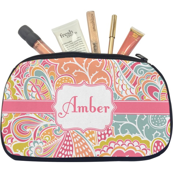 Custom Abstract Foliage Makeup / Cosmetic Bag - Medium (Personalized)