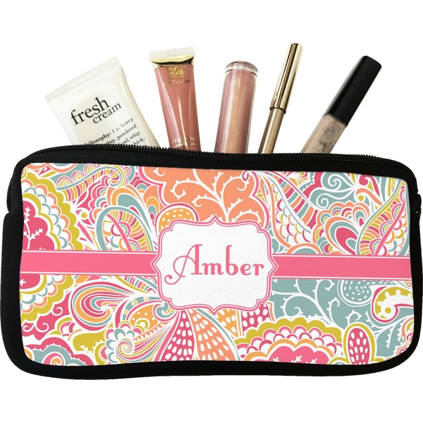 Custom Abstract Foliage Makeup / Cosmetic Bag - Small (Personalized)