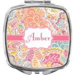 Abstract Foliage Compact Makeup Mirror (Personalized)