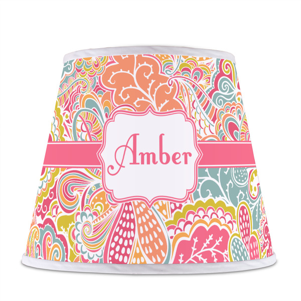 Abstract Foliage Poly Film Empire Lampshade - Front View