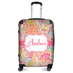 Abstract Foliage Suitcase - 24" Medium - Checked (Personalized)