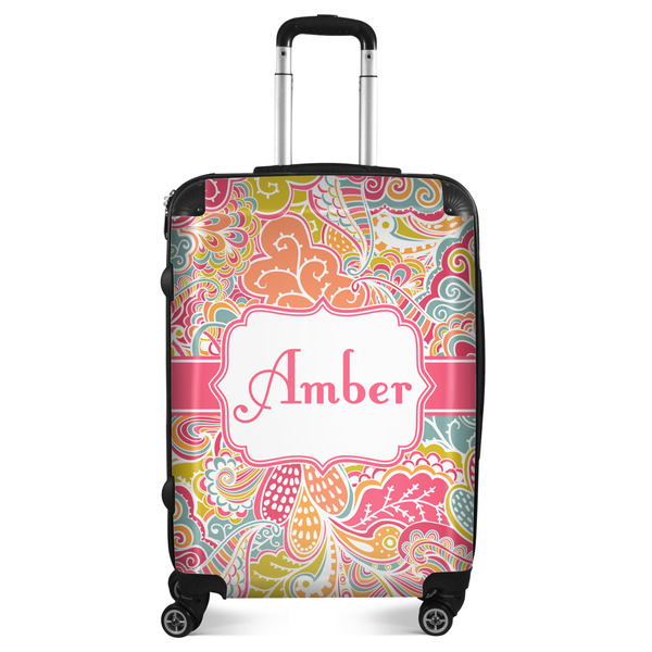 Custom Abstract Foliage Suitcase - 24" Medium - Checked (Personalized)