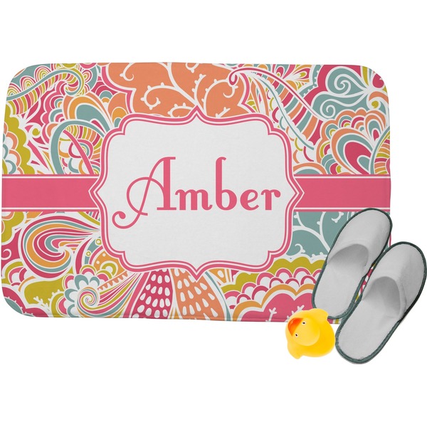 Custom Abstract Foliage Memory Foam Bath Mat (Personalized)