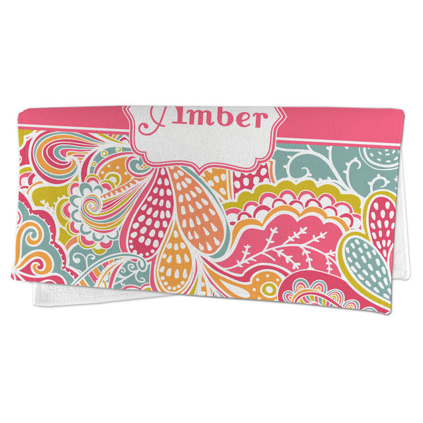 Abstract Foliage Microfiber Dish Rag - FOLDED (half)