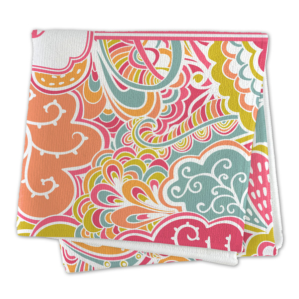 Abstract Foliage Microfiber Dish Rag - FOLDED (square)