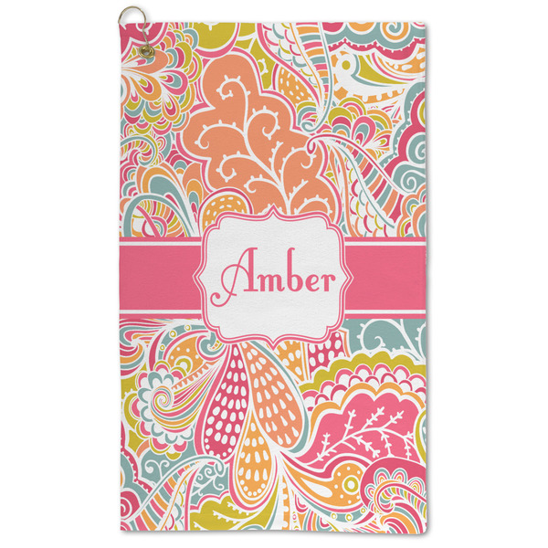 Custom Abstract Foliage Microfiber Golf Towel (Personalized)
