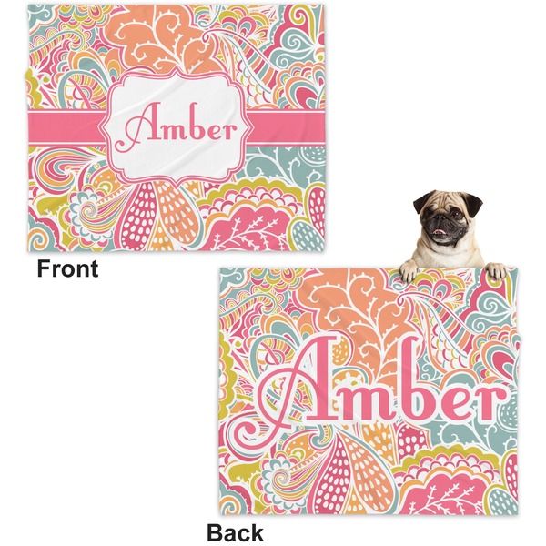 Abstract Foliage Microfleece Dog Blanket - Large- Front & Back