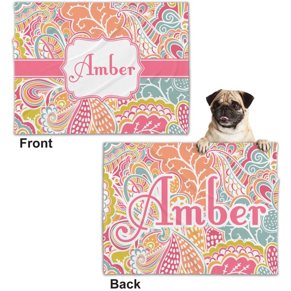 Abstract Foliage Microfleece Dog Blanket - Regular - Front & Back