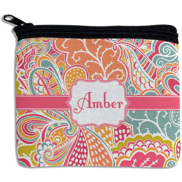 Custom Abstract Foliage Rectangular Coin Purse (Personalized)