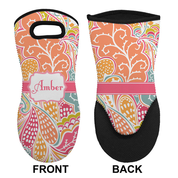Abstract Foliage Neoprene Oven Mitt (Front & Back)