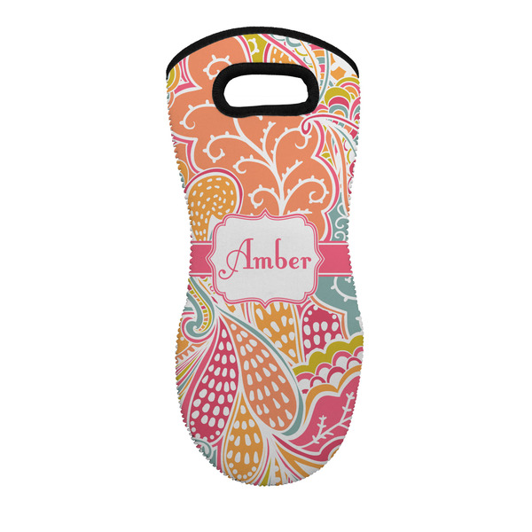 Custom Abstract Foliage Neoprene Oven Mitt w/ Name or Text