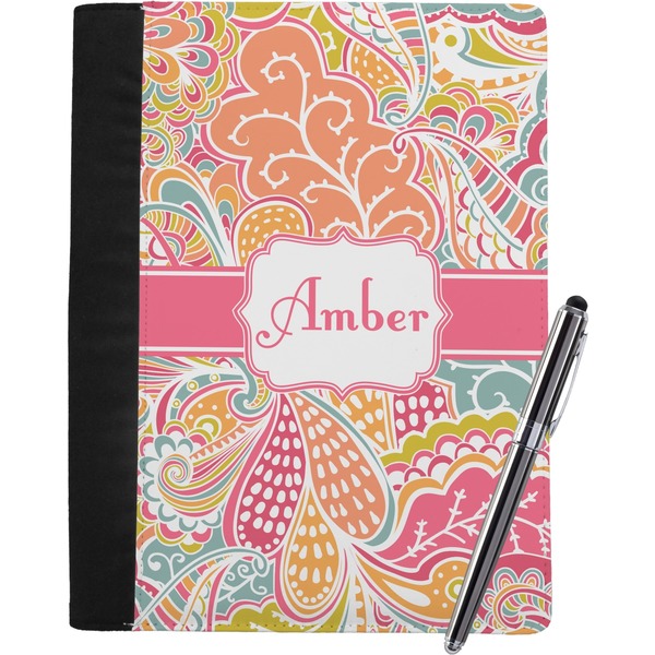 Custom Abstract Foliage Notebook Padfolio - Large w/ Name or Text
