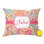 Abstract Foliage Outdoor Throw Pillow (Rectangular) (Personalized)