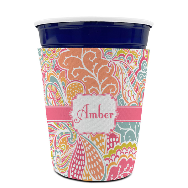 Abstract Foliage Party Cup Sleeves - without bottom - FRONT (on cup)