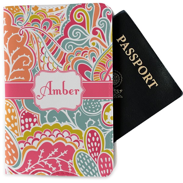 Custom Abstract Foliage Passport Holder - Fabric (Personalized)