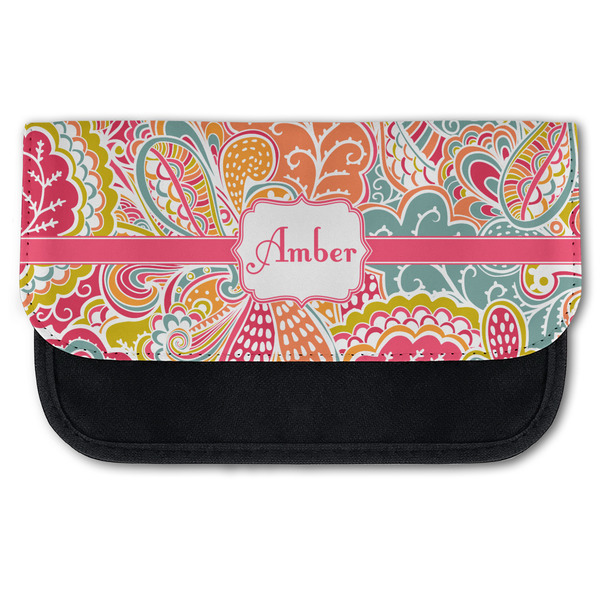 Custom Abstract Foliage Canvas Pencil Case w/ Name or Text