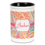 Abstract Foliage Ceramic Pencil Holders - Black