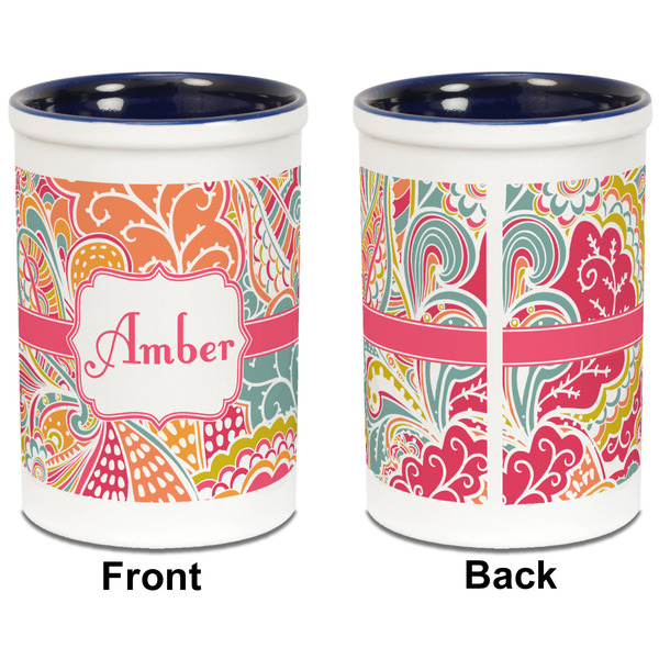 Abstract Foliage Pencil Holder - Blue - approval