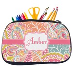 Abstract Foliage Neoprene Pencil Case - Medium w/ Name or Text