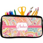 Abstract Foliage Neoprene Pencil Case - Small w/ Name or Text