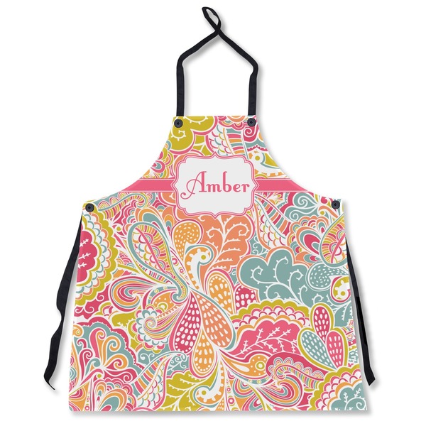 Custom Abstract Foliage Apron Without Pockets w/ Name or Text