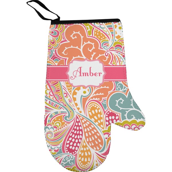 Custom Abstract Foliage Right Oven Mitt (Personalized)