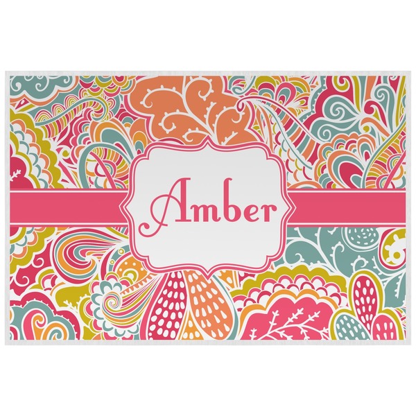 Custom Abstract Foliage Laminated Placemat w/ Name or Text