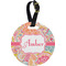 Abstract Foliage Plastic Luggage Tag - Round (Personalized)