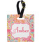 Abstract Foliage Plastic Luggage Tag - Square w/ Name or Text