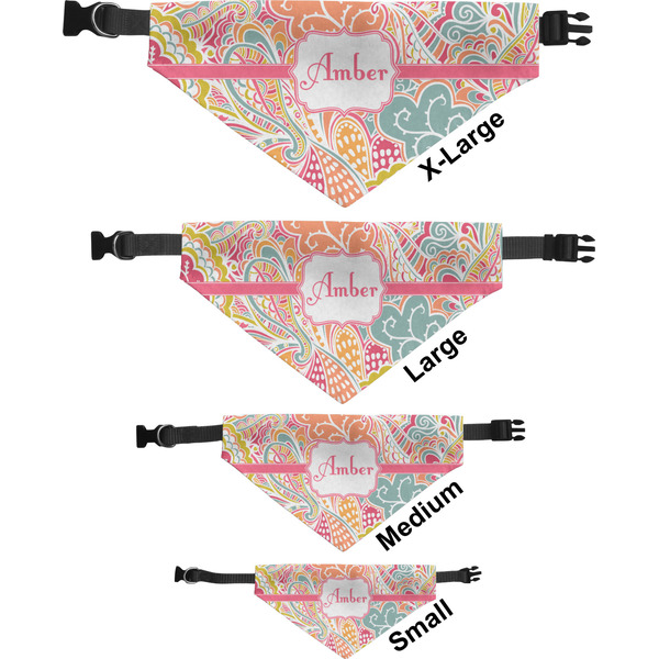 Abstract Foliage Pet Bandana Sizes