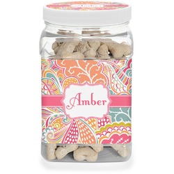 Abstract Foliage Dog Treat Jar (Personalized)
