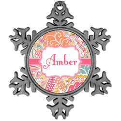 Abstract Foliage Vintage Snowflake Ornament (Personalized)