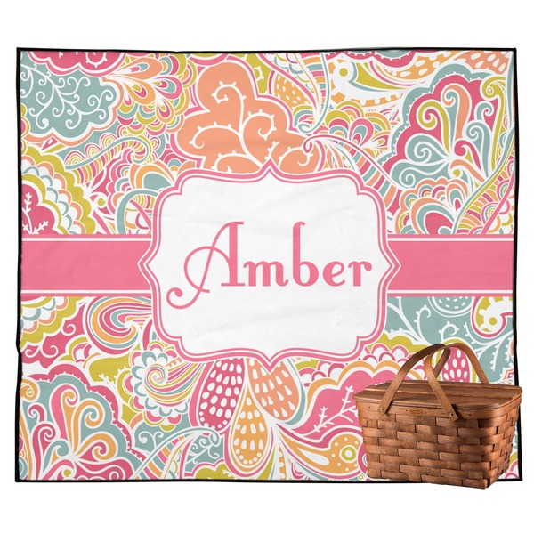 Custom Abstract Foliage Outdoor Picnic Blanket (Personalized)