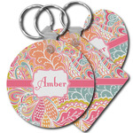 Abstract Foliage Plastic Keychain (Personalized)