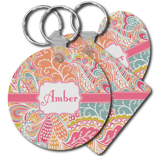 Custom Abstract Foliage Plastic Keychain (Personalized)