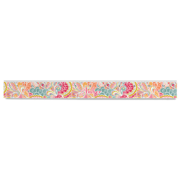 Abstract Foliage Plastic Ruler - 12" - FRONT