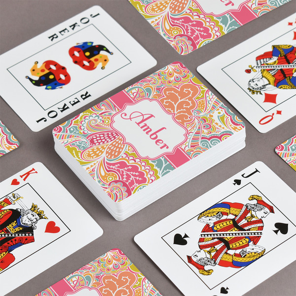 Abstract Foliage Playing Cards - Front & Back View