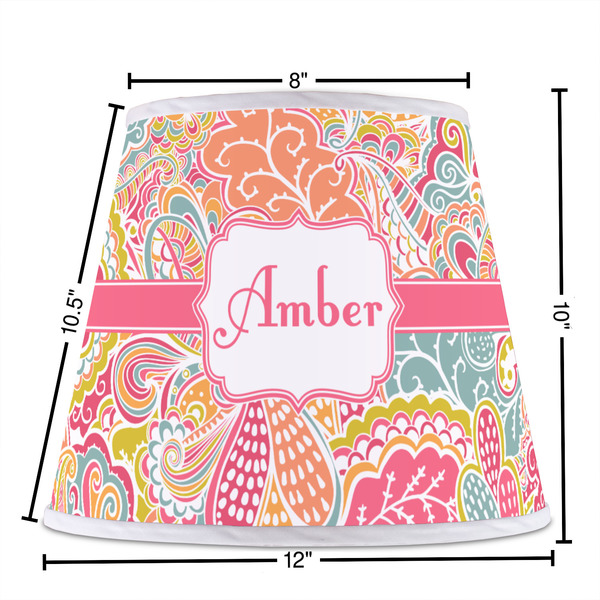 Abstract Foliage Poly Film Empire Lampshade - Dimensions