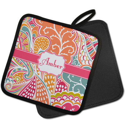 Abstract Foliage Pot Holder w/ Name or Text