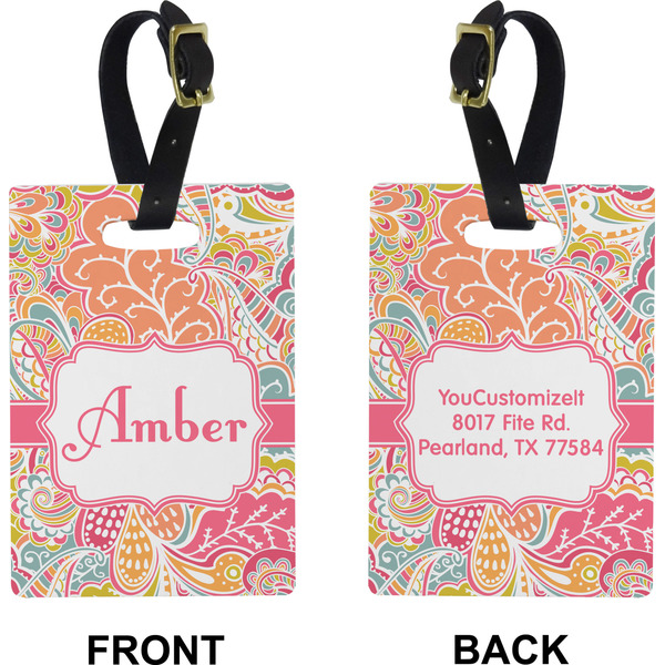 Abstract Foliage Rectangle Luggage Tag (Front + Back)