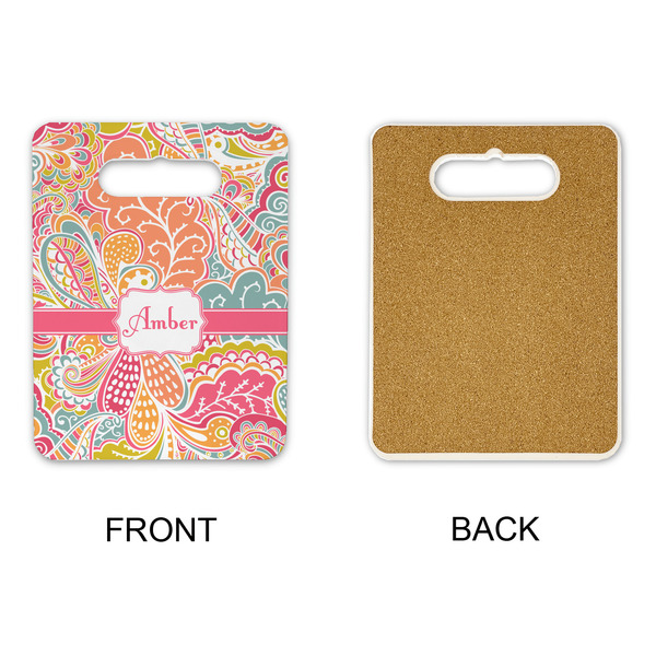 Abstract Foliage Rectangle Trivet with Handle - APPROVAL