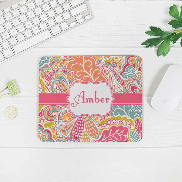 Abstract Foliage Rectangular Mouse Pad - LIFESTYLE 2