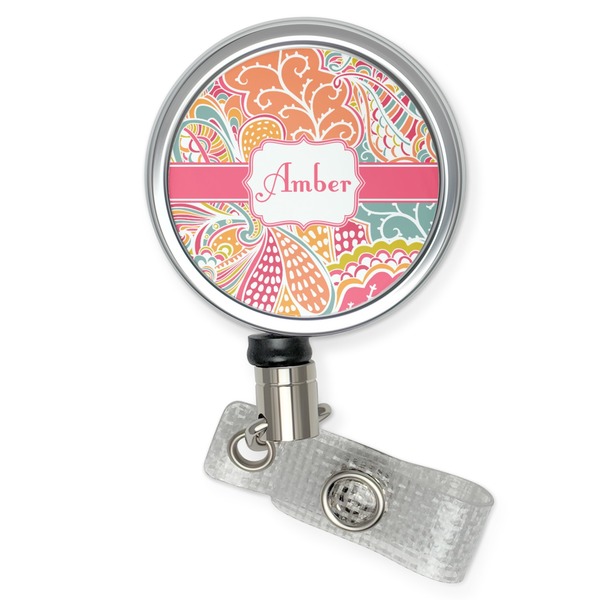 Custom Abstract Foliage Retractable Badge Reel (Personalized)