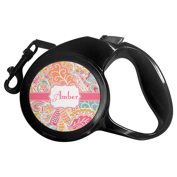 Custom Abstract Foliage Retractable Dog Leash (Personalized)