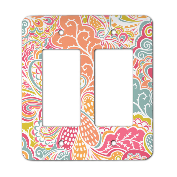 Custom Abstract Foliage Rocker Style Light Switch Cover - Two Switch