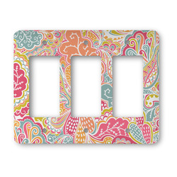 Abstract Foliage Rocker Style Light Switch Cover - Three Switch